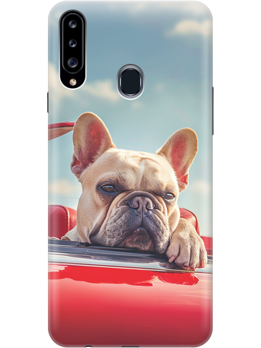 

Силиконовый чехол на Samsung Galaxy A20s с принтом "Бульдог в кабриолете", Прозрачный;бежевый;голубой;красный, 722003312