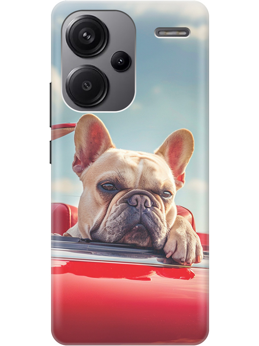 

Силиконовый чехол на Xiaomi Redmi Note 13 Pro + с принтом "Бульдог в кабриолете", Прозрачный;бежевый;голубой;красный, 776589212