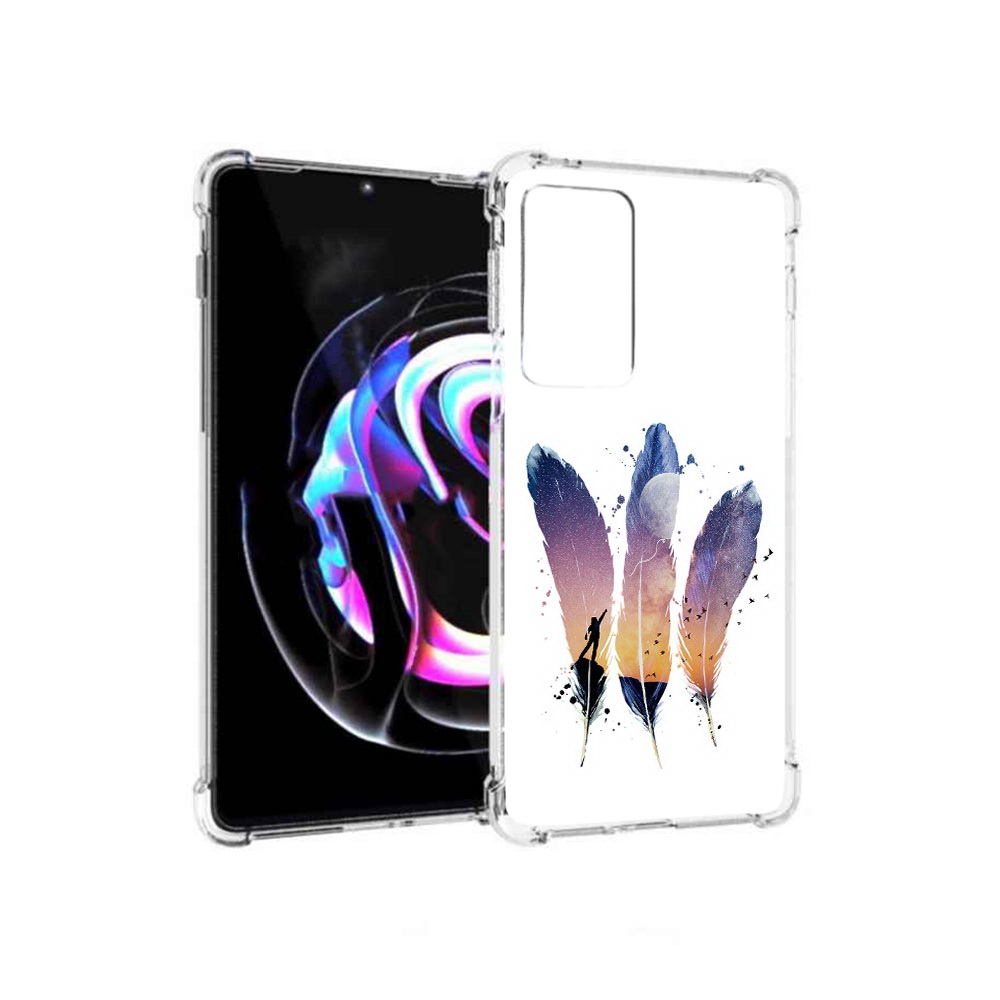 

Чехол MyPads Tocco для Motorola Moto Edge 20 Pro небесные перья (PT227063.364.519), Прозрачный, Tocco