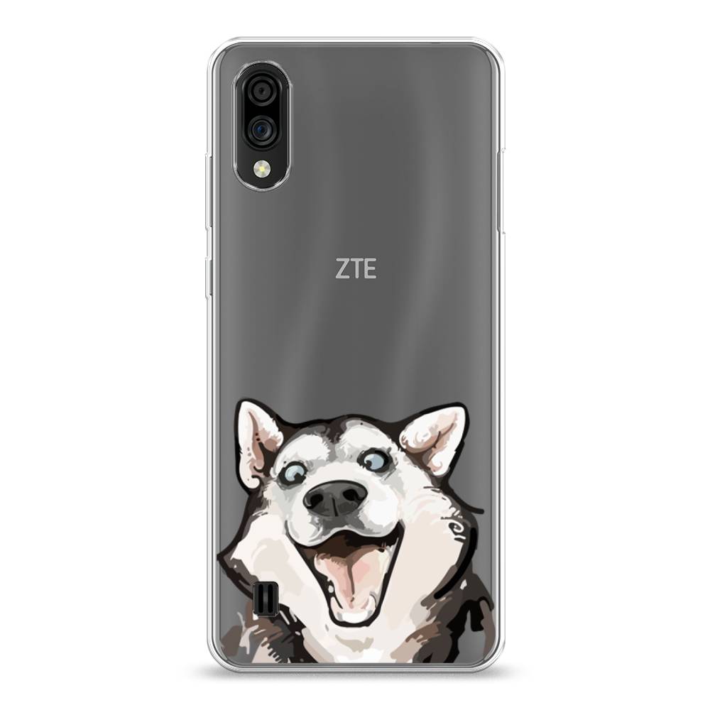 фото Силиконовый чехол "радостный хаски" на zte blade a51 lite awog