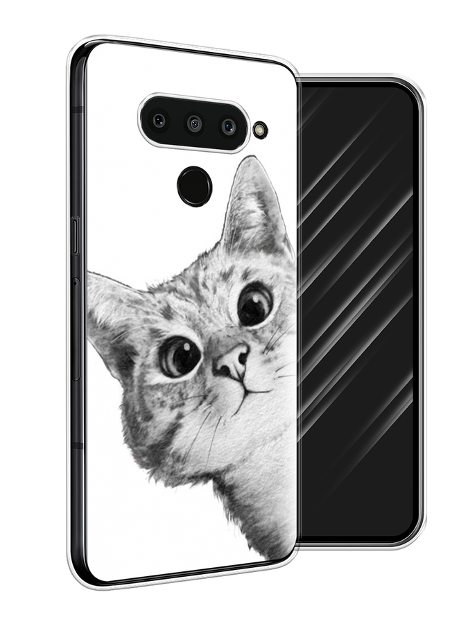 

Чехол Awog на LG V50 ThinQ "Кот рисунок черно-белый", Черный, 83850-1