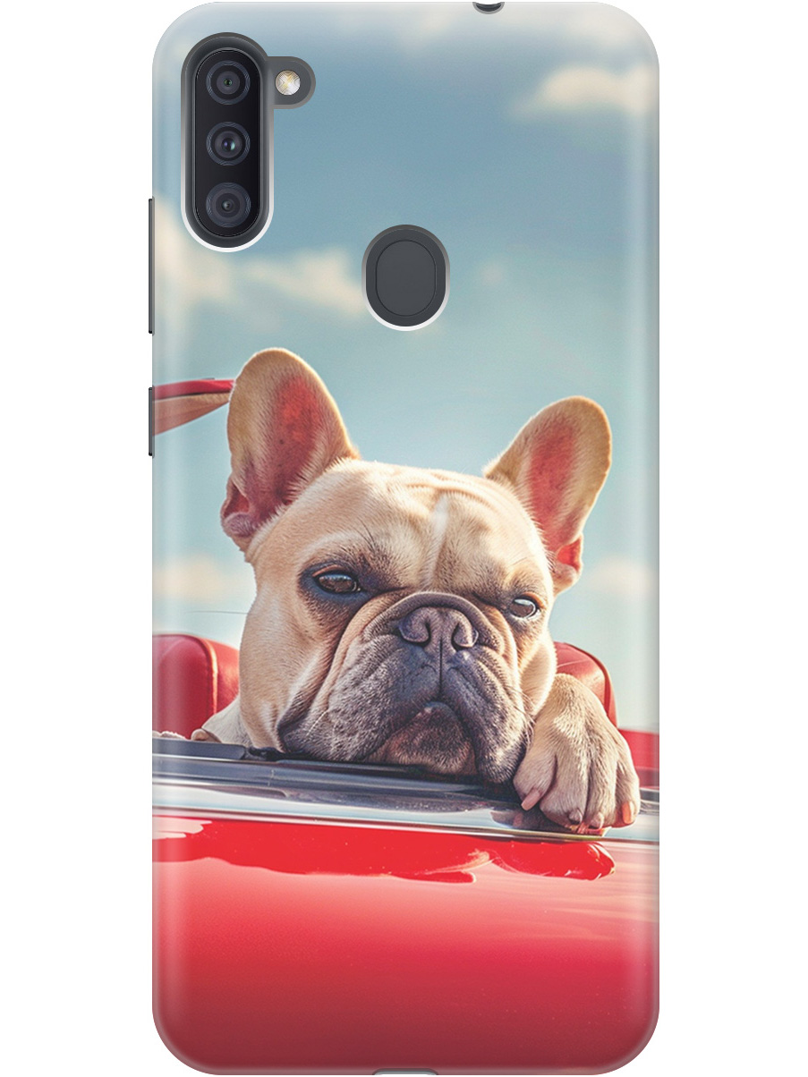 

Силиконовый чехол на Samsung Galaxy A11 / M11 с принтом "Бульдог в кабриолете", Прозрачный;бежевый;голубой;красный, 722820812