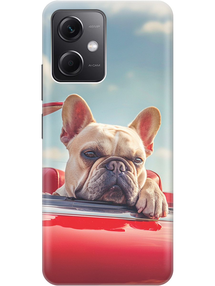 

Силиконовый чехол на Xiaomi Redmi Note 12 с принтом "Бульдог в кабриолете", Прозрачный;бежевый;голубой;красный, 762098312