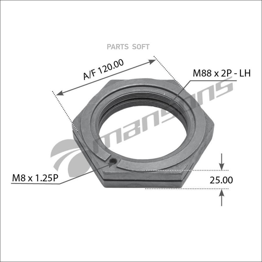 

Гайка Smb Ступицы Левая M88х2мм Mansons Mansons арт. CLN005