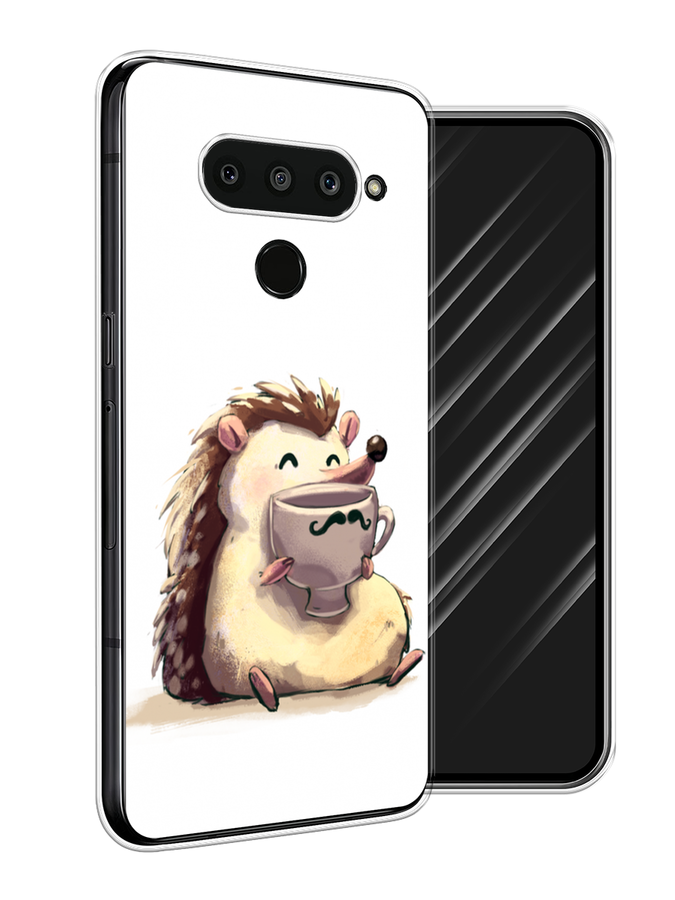 

Чехол Awog на LG V50 ThinQ "Еж кофеман", Белый;коричневый;бежевый, 83850-10