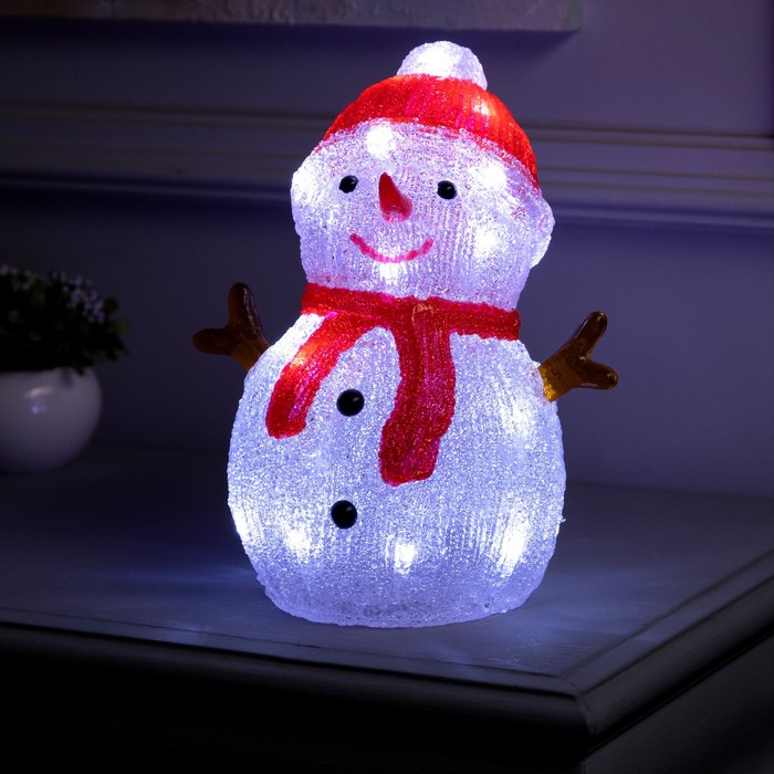 

Световая фигура Luazon Lighting Снеговик в шапке 9603988 белый холодный, Снеговик в шапке