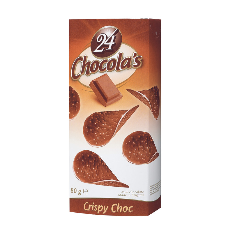 Чипсы шоколадные Chocola's Crispy Cacao хрустящие бельгийские Горький шоколад 80 г