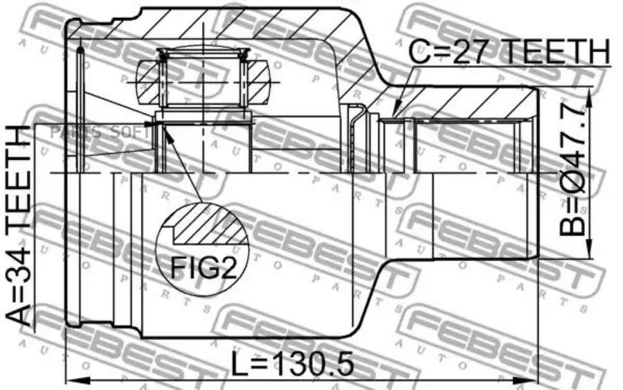 

Шрус ssangyong kyron 05-12/actyon 01-09/rexton 02- внутр.