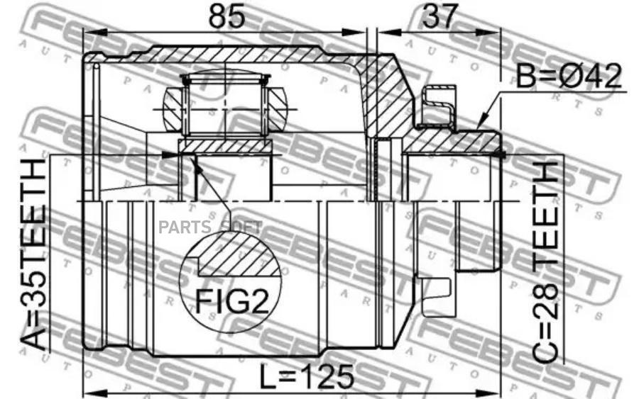 

Шрус внутренний правый 35x42x28 febest 1211-sfclrh