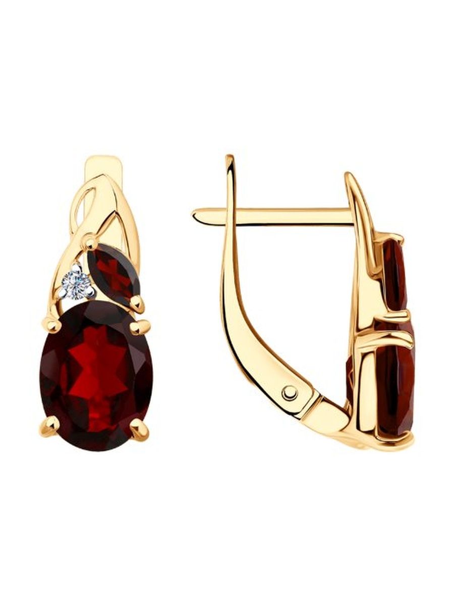 

Серьги из золота TEO MAORI 837727584, гранат, 837727584