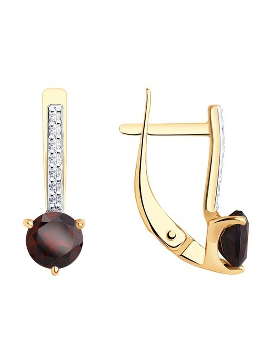 

Серьги из золота TEO MAORI 837727534, гранат, 837727534