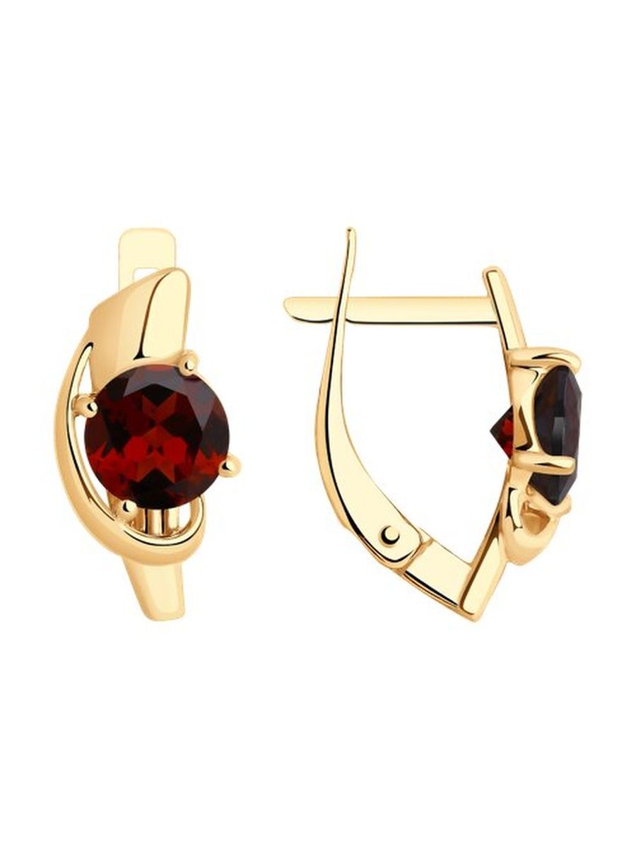 

Серьги из золота TEO MAORI 837727485, гранат, 837727485