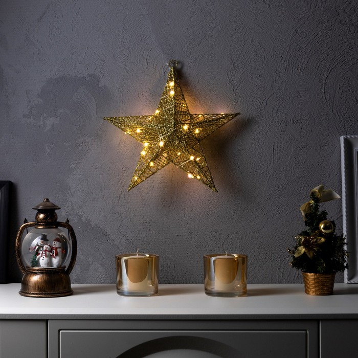 

Световая фигура Luazon Lighting Золотистая звезда 9591245 белый теплый, Золотистая звезда