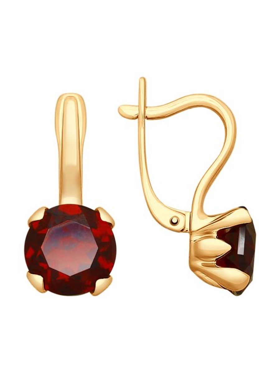 

Серьги из золота TEO MAORI 837725305, гранат, 837725305