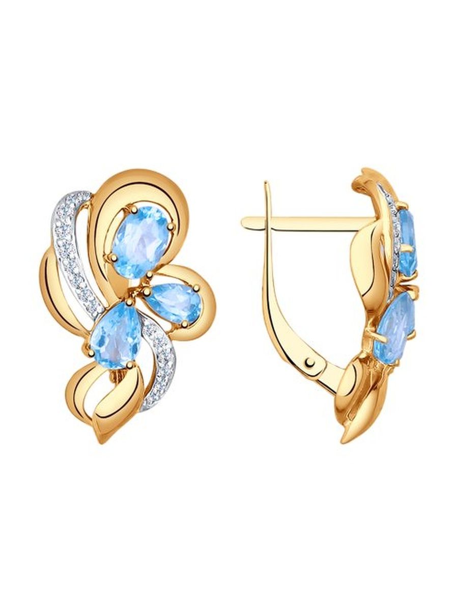 

Серьги из золота TEO MAORI 837724993, топаз, 837724993