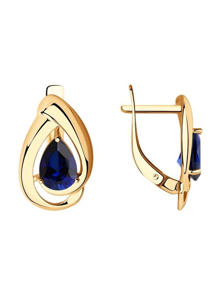 

Серьги из золота TEO MAORI 837724773, сапфир искусственный, 837724773