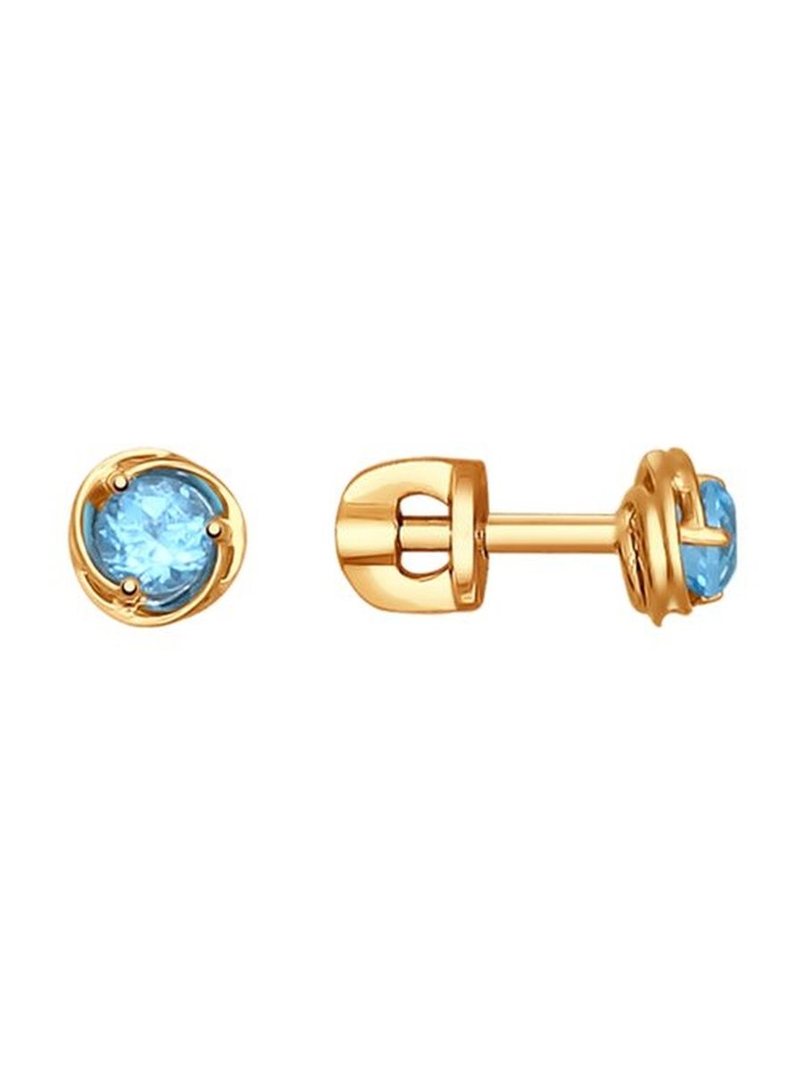 

Серьги пусеты из золота TEO MAORI 837724585, топаз, 837724585