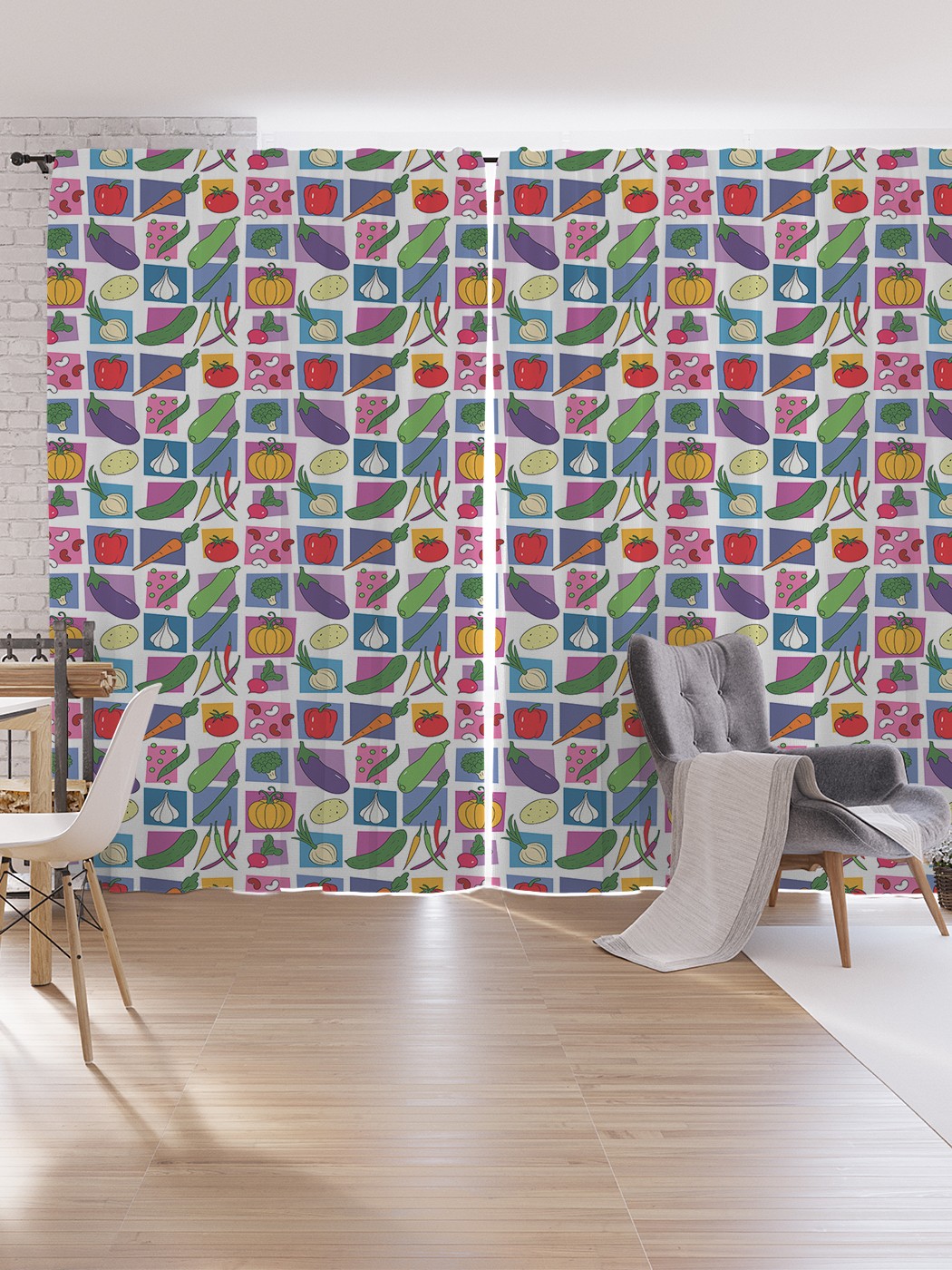 

Шторы под лён JoyArty "Овощное ассорти", серия Oxford DeLux, 340х265 см, Овощное ассорти