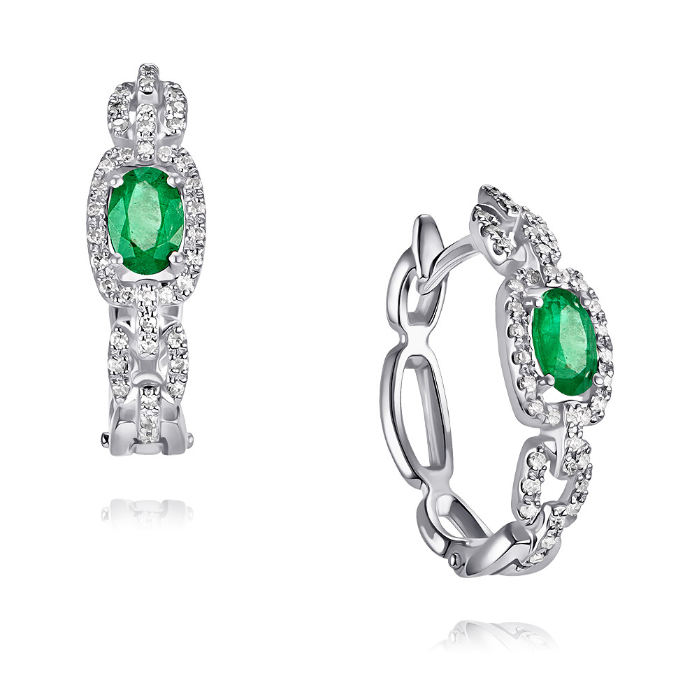 

Серьги из белого золота ADAMAS 24040499/01-А51Д-433, изумруд/бриллиант, 24040499/01-А51Д-433