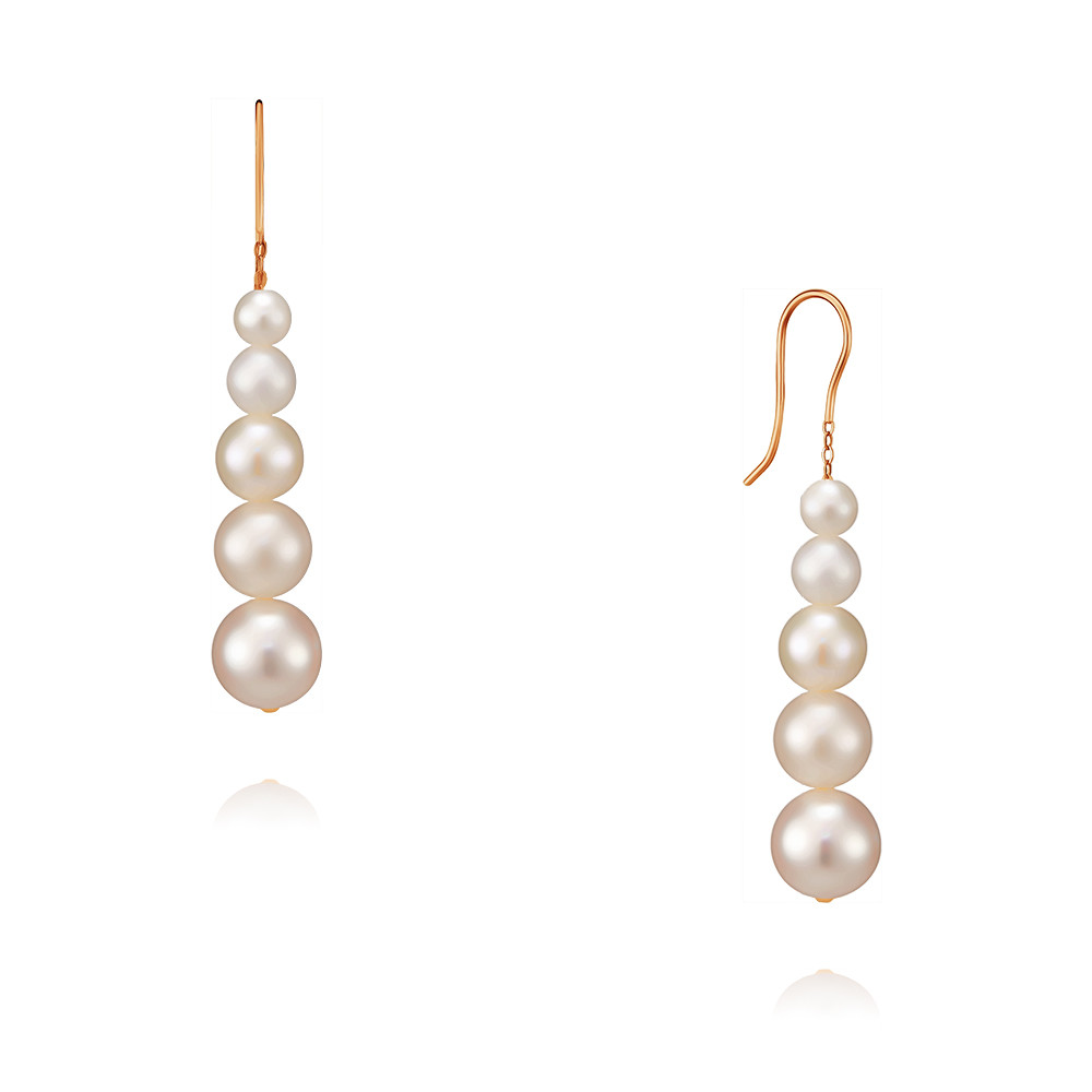 

Серьги продевки из красного золота ADAMAS 23040726/01-А50-727, фианит, 23040726/01-А50-727