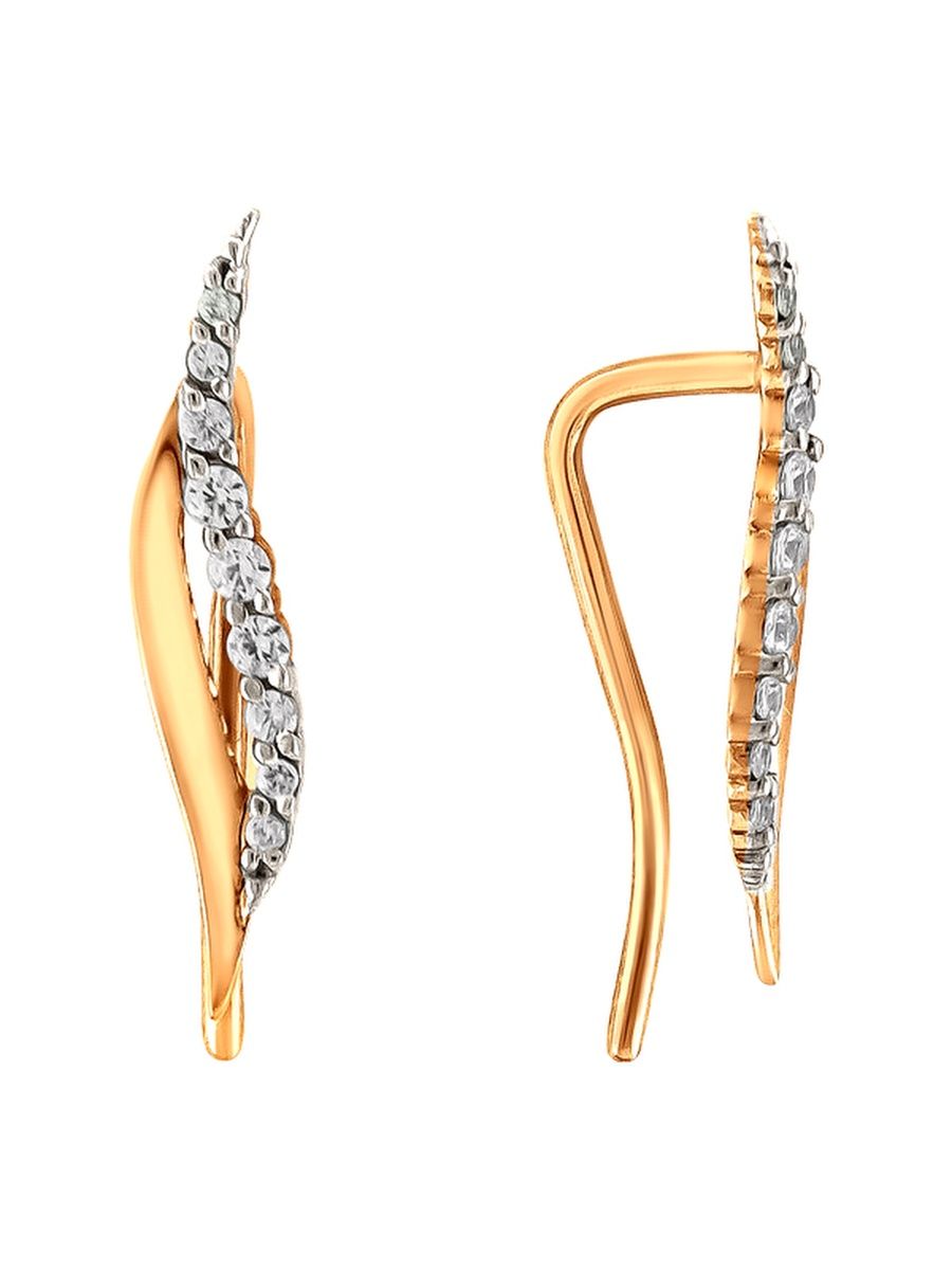 

Серьги клаймберы из золота TEO MAORI 72101011725, фианит, 72101011725