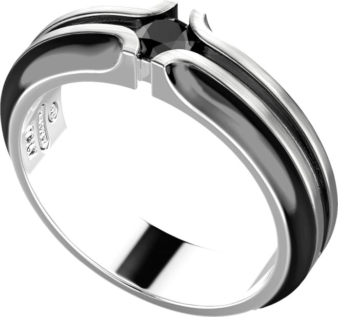 Кольцо из серебра р. 19,5 Zancan ESA015, шпинель