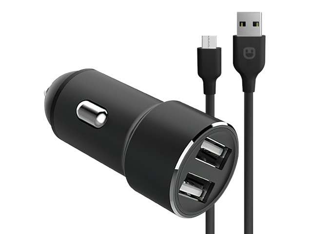 фото Зарядное устройство unico 2xusb 2.4a + кабель microusb black ccmicrounc unico filter