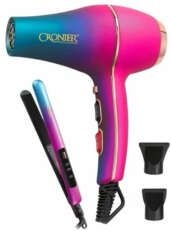 Фен Cronier 2286-RC 2400 Вт розовый, синий эпилятор cronier lady s grooming kit cr 8808 белый розовый