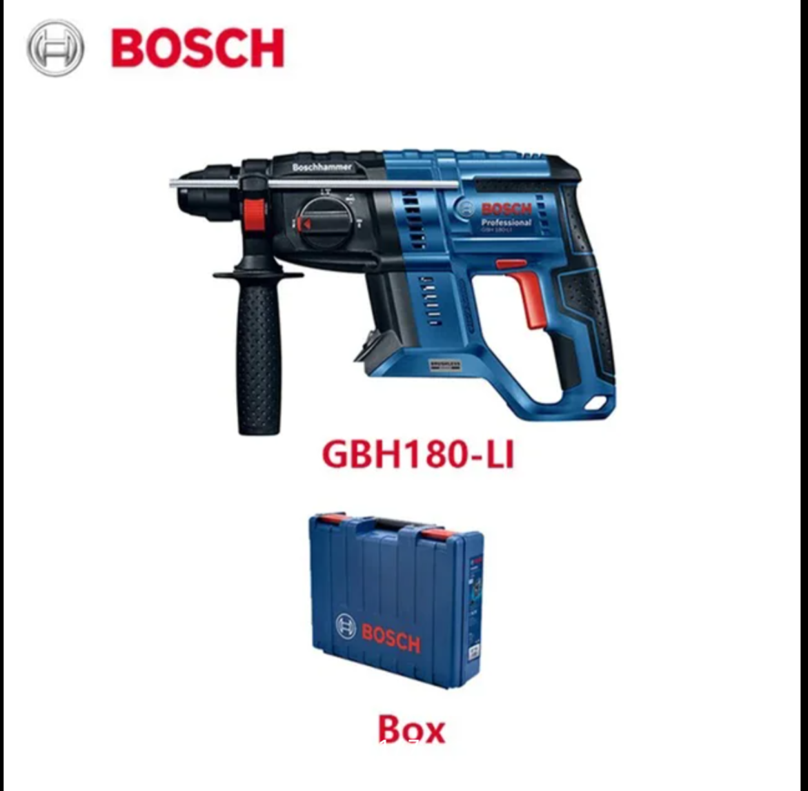 Аккумуляторный перфоратор Bosch GBH 180-LI 3611j11180 синий в кейсе без ЗУ и АКБ 16000₽