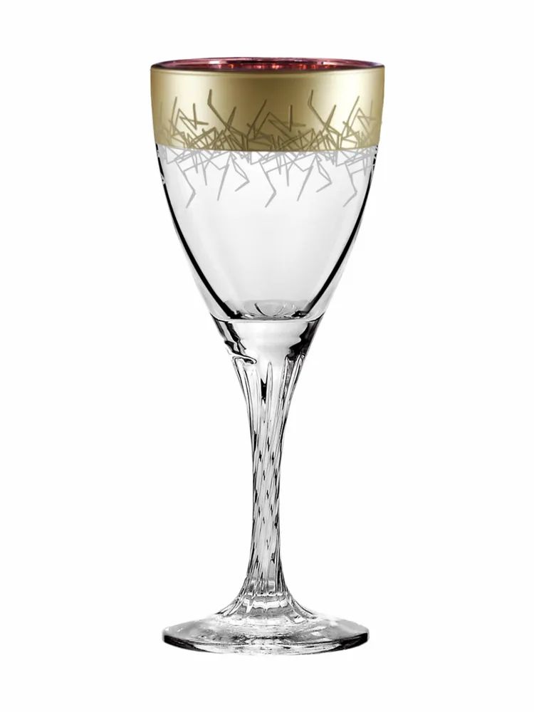 Подарочный набор бокалов для вина с алмазной гравировкой Promsiz ERAN Матрица 205 мл 6 шт