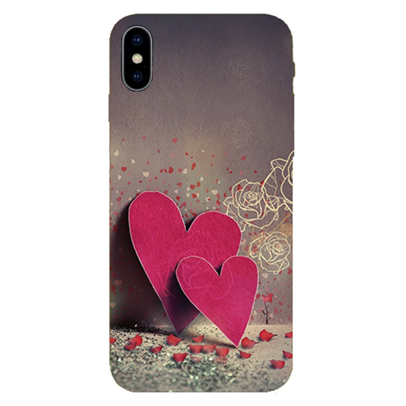 Чехол силиконовый для iPhone X/XS, HOCO, с дизайном сердечки