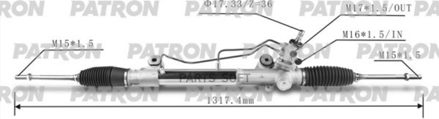 Рейка рулевая гидравлическая TOYOTA: HILUX III пикап 2005- PATRON PSG3183