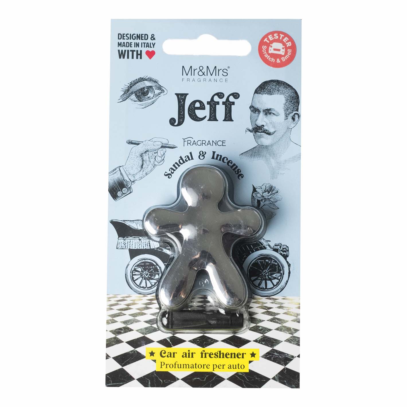 фото Ароматизатор joy fragrances jeff sandal & incense серебряный хром