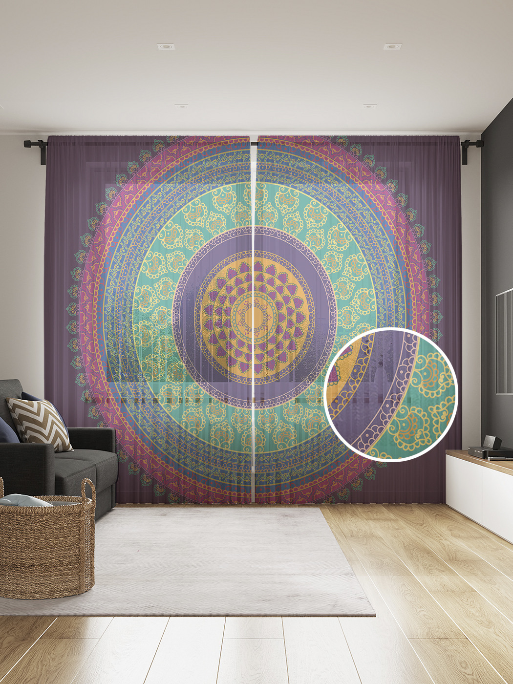 

Фототюль JoyArty "Абрис овощей", 145x265см (2 полотна со шторной лентой + 50 крючков), Абрис овощей