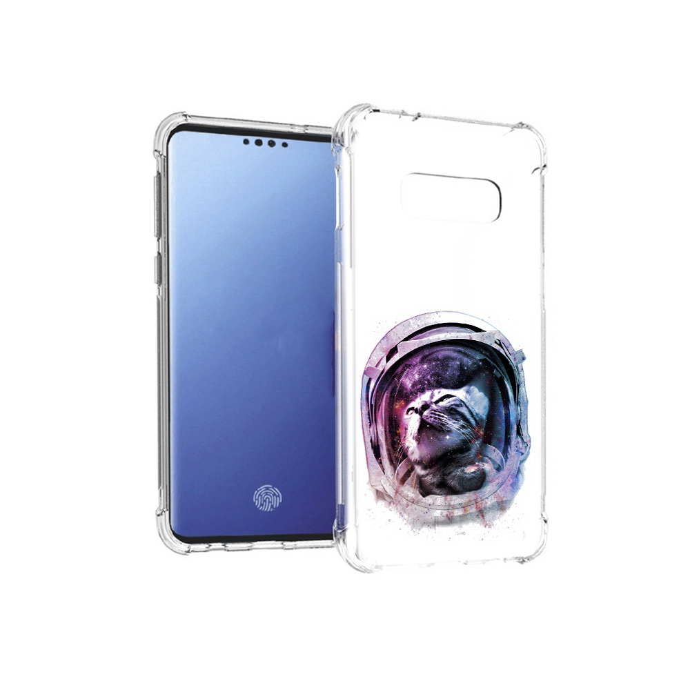 

Чехол MyPads Tocco для Samsung Galaxy S10E кот в шлеме (PT145748.492.396), Прозрачный, Tocco