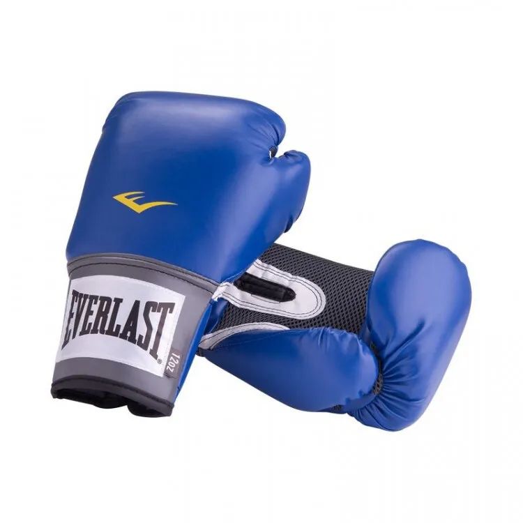 фото Перчатки тренировочные everlast pu pro style anti-mb 14oz синие