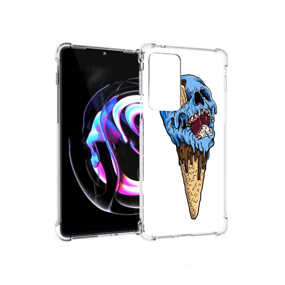 

Чехол MyPads Tocco для Motorola Moto Edge 20 Pro мороженное череп (PT227063.364.484), Прозрачный, Tocco