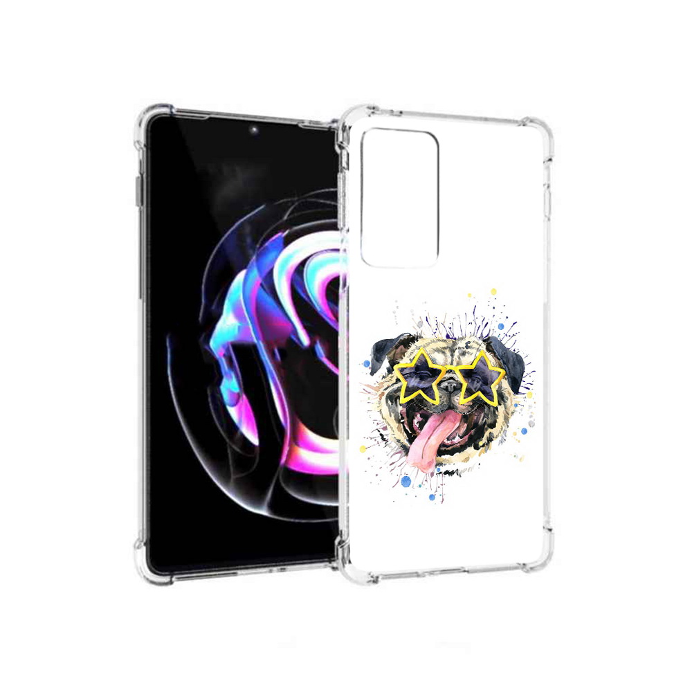 

Чехол MyPads Tocco для Motorola Moto Edge 20 Pro мопс боксер (PT227063.364.482), Прозрачный, Tocco