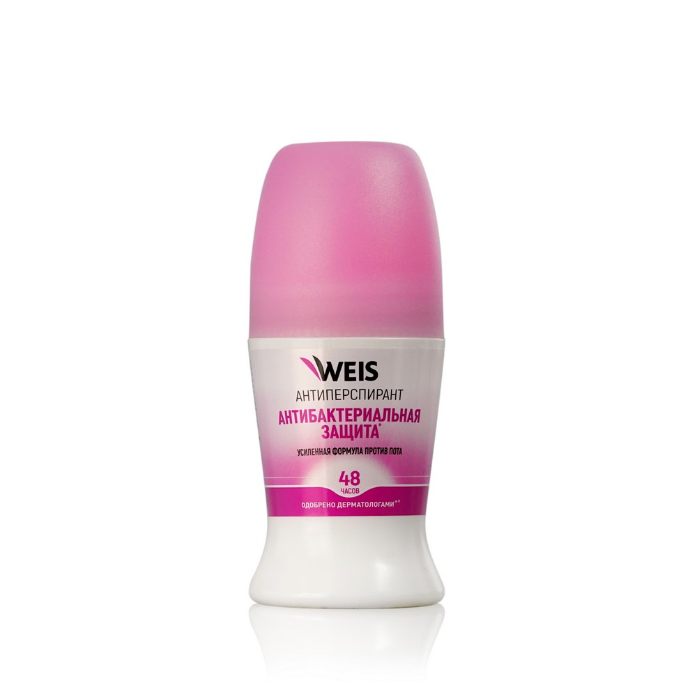 Женский шариковый дезодорант - антиперспирант WEIS антибактериальная защита 50мл