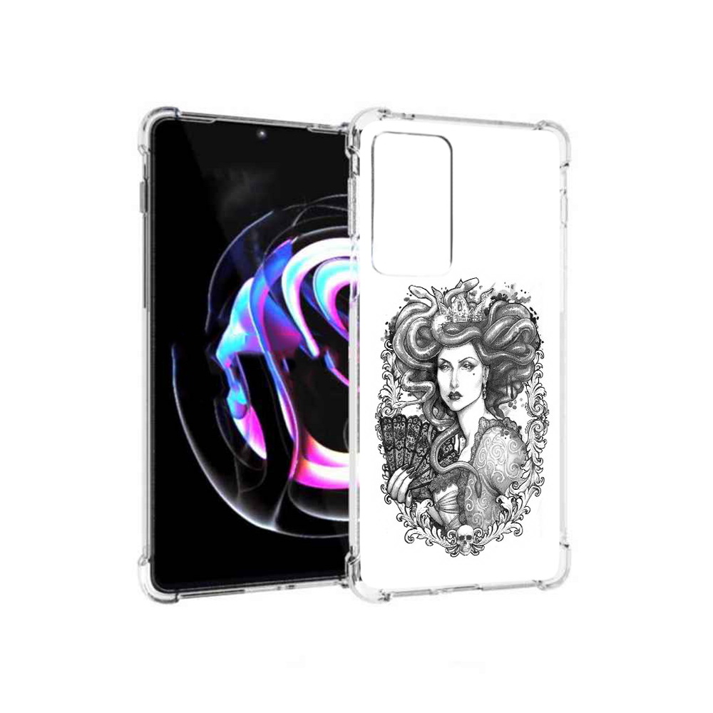 

Чехол MyPads Tocco для Motorola Moto Edge 20 Pro медуза черно белый (PT227063.364.472), Прозрачный, Tocco