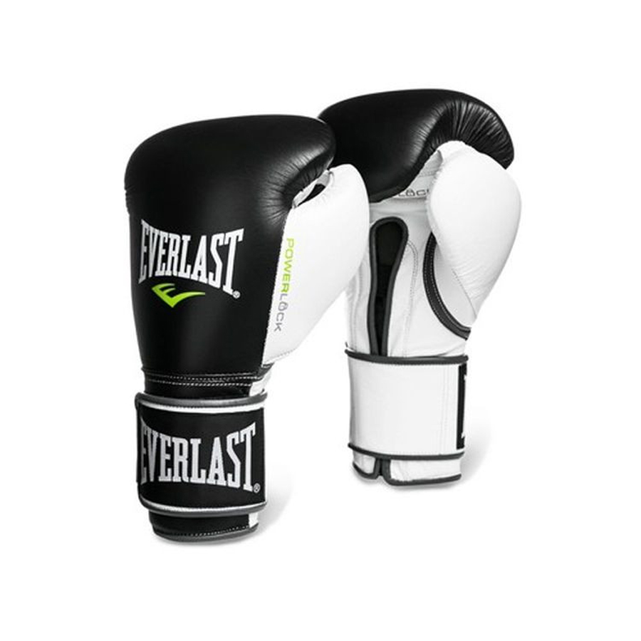 фото Снарядные перчатки everlast powerlock, черный/белый/зеленый, xl
