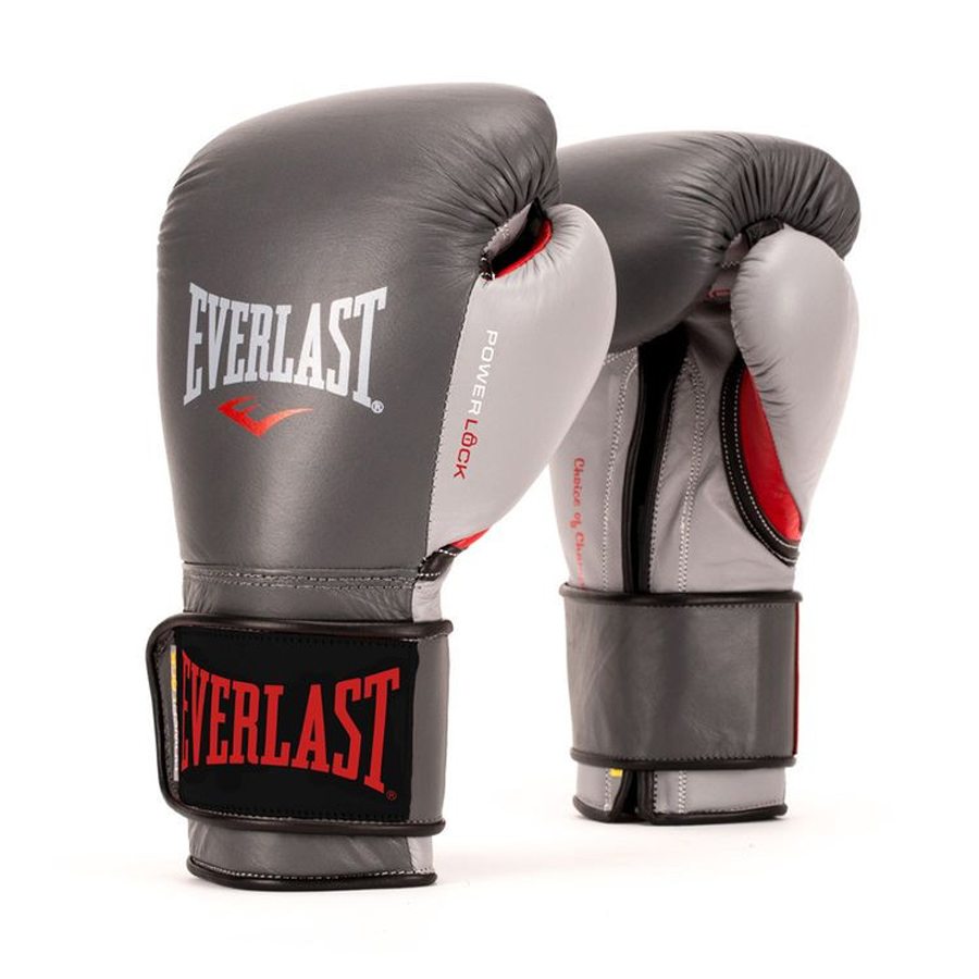 фото Снарядные перчатки everlast powerlock, серый/красный, xl