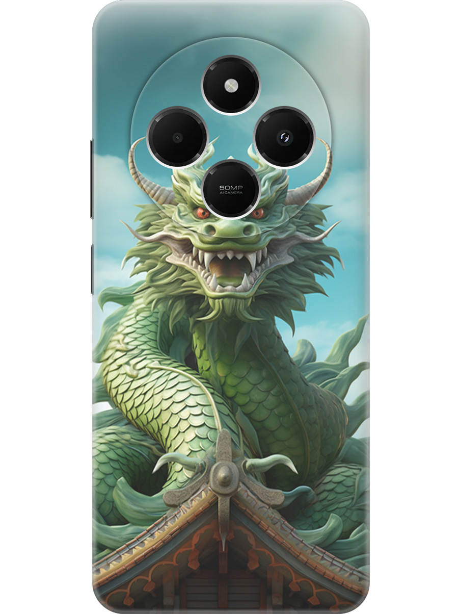 

Силиконовый чехол на Xiaomi Redmi 14C / Poco C75 с принтом "Зеленый дракон", Прозрачный;голубой;зеленый, 786715712