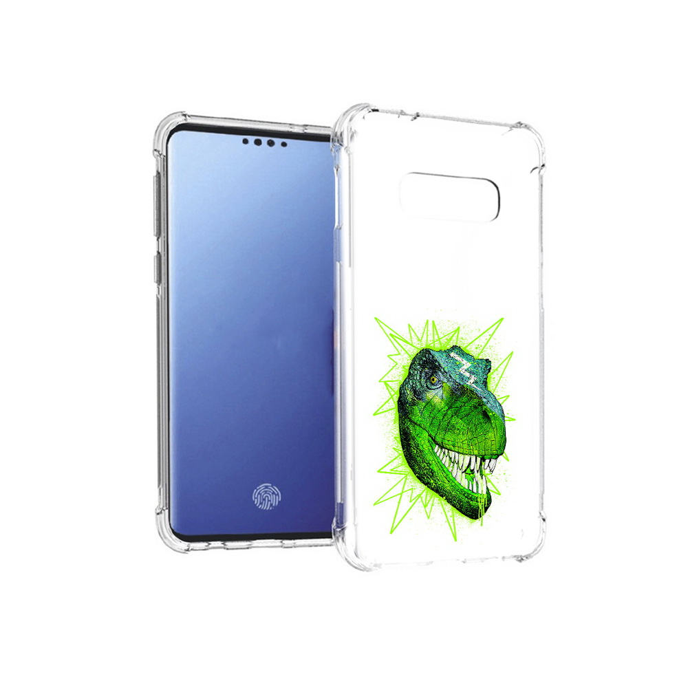 

Чехол MyPads Tocco для Samsung Galaxy S10E зеленый динозавр (PT145748.492.358), Прозрачный, Tocco