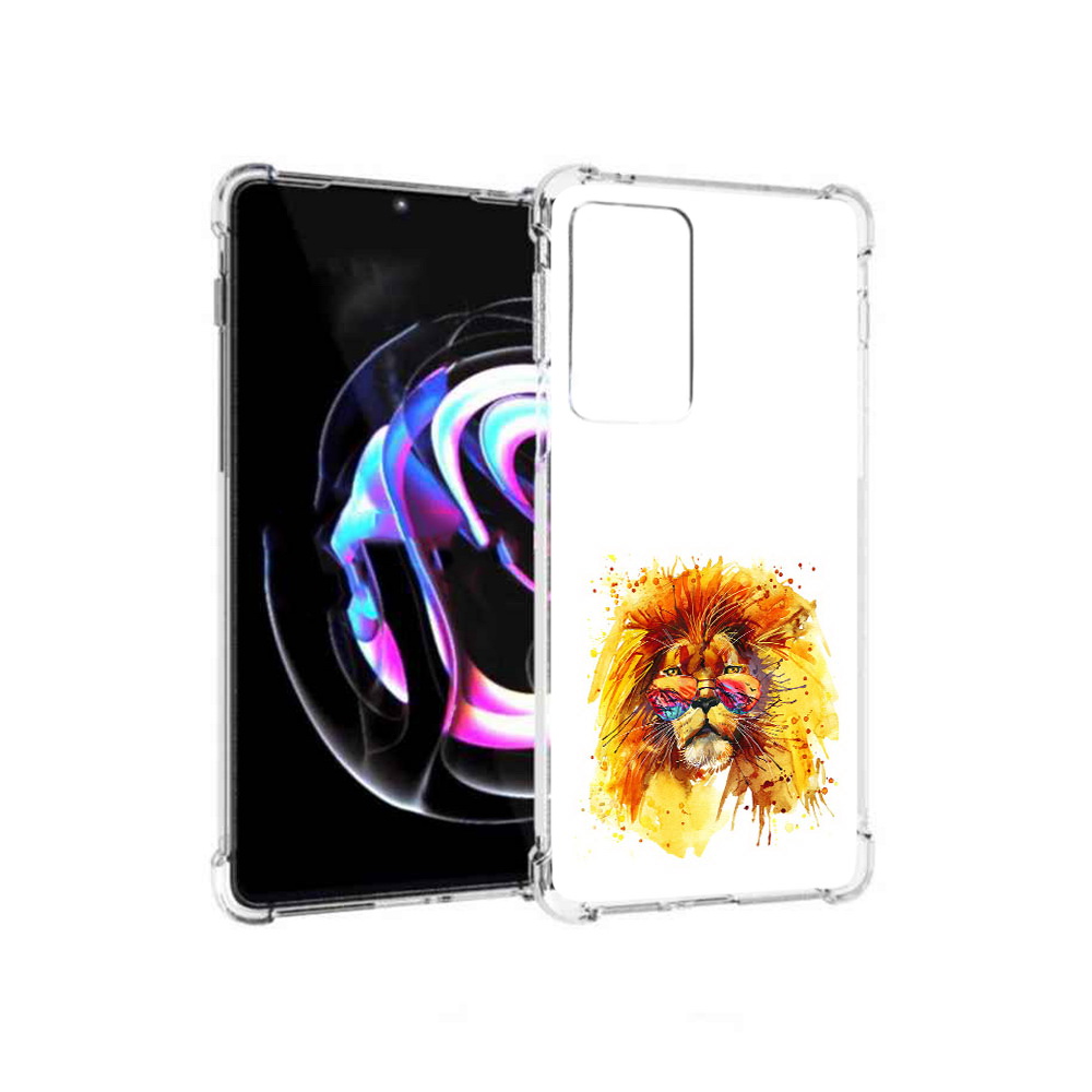 

Чехол MyPads Tocco для Motorola Moto Edge 20 Pro лев в очках (PT227063.364.436), Прозрачный, Tocco