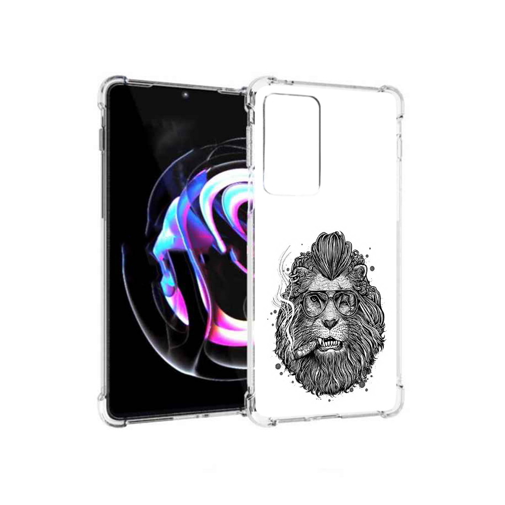 

Чехол MyPads Tocco для Motorola Moto Edge 20 Pro курящий лев (PT227063.364.432), Прозрачный, Tocco