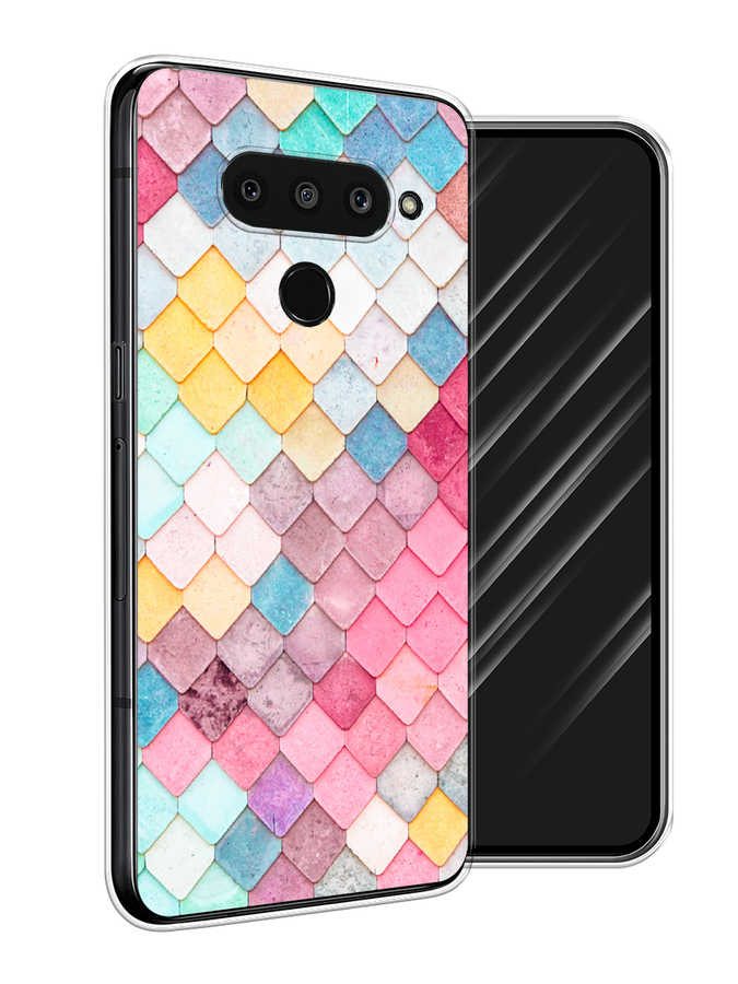 

Чехол Awog на LG V50 ThinQ "Нежные ромбики", Красный, 83850-4