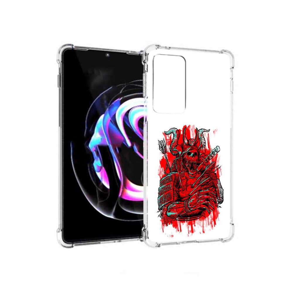 

Чехол MyPads Tocco для Motorola Moto Edge 20 Pro красный скелет воин (PT227063.364.413), Прозрачный, Tocco