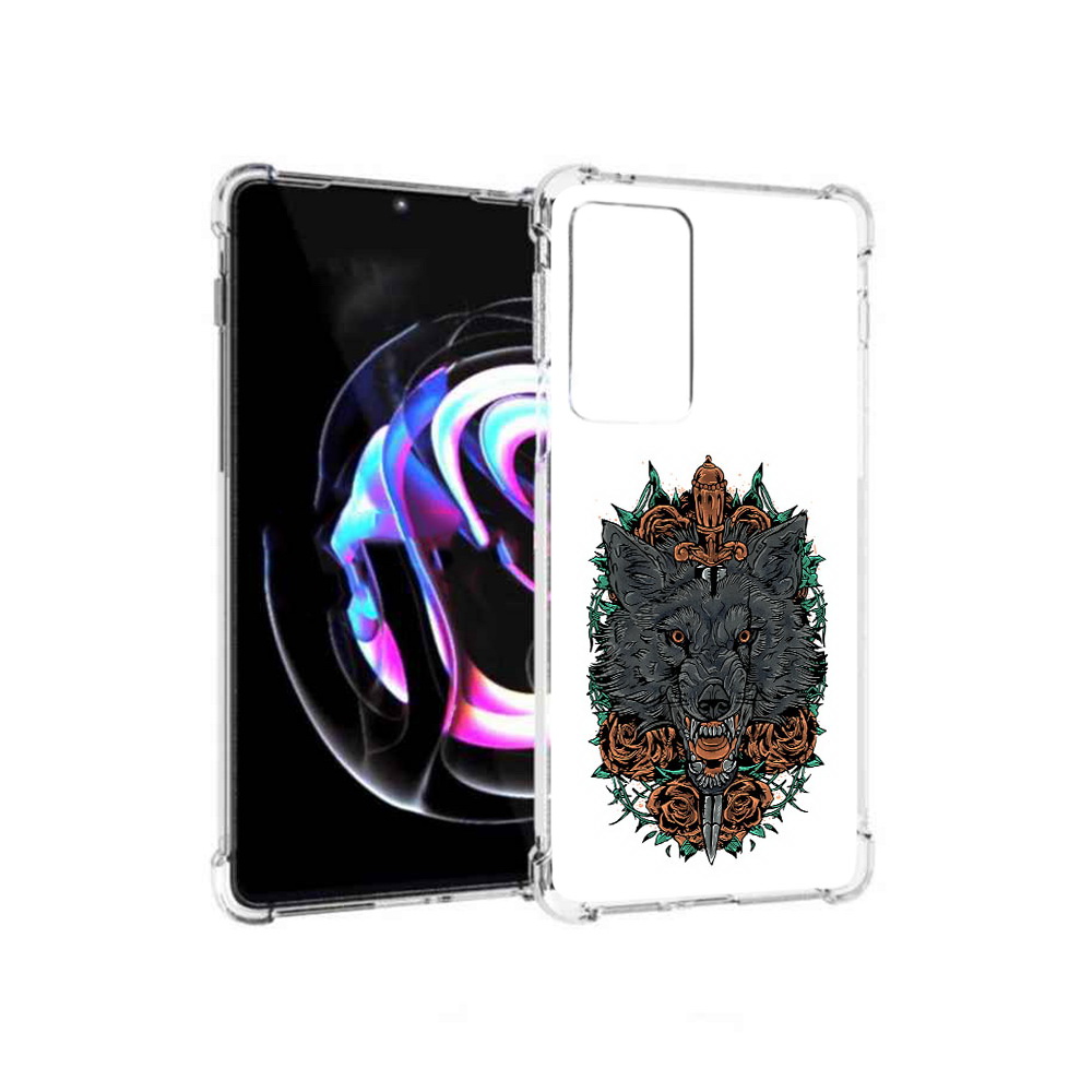 

Чехол MyPads Tocco для Motorola Moto Edge 20 Pro красивый злой волк (PT227063.364.409), Прозрачный, Tocco