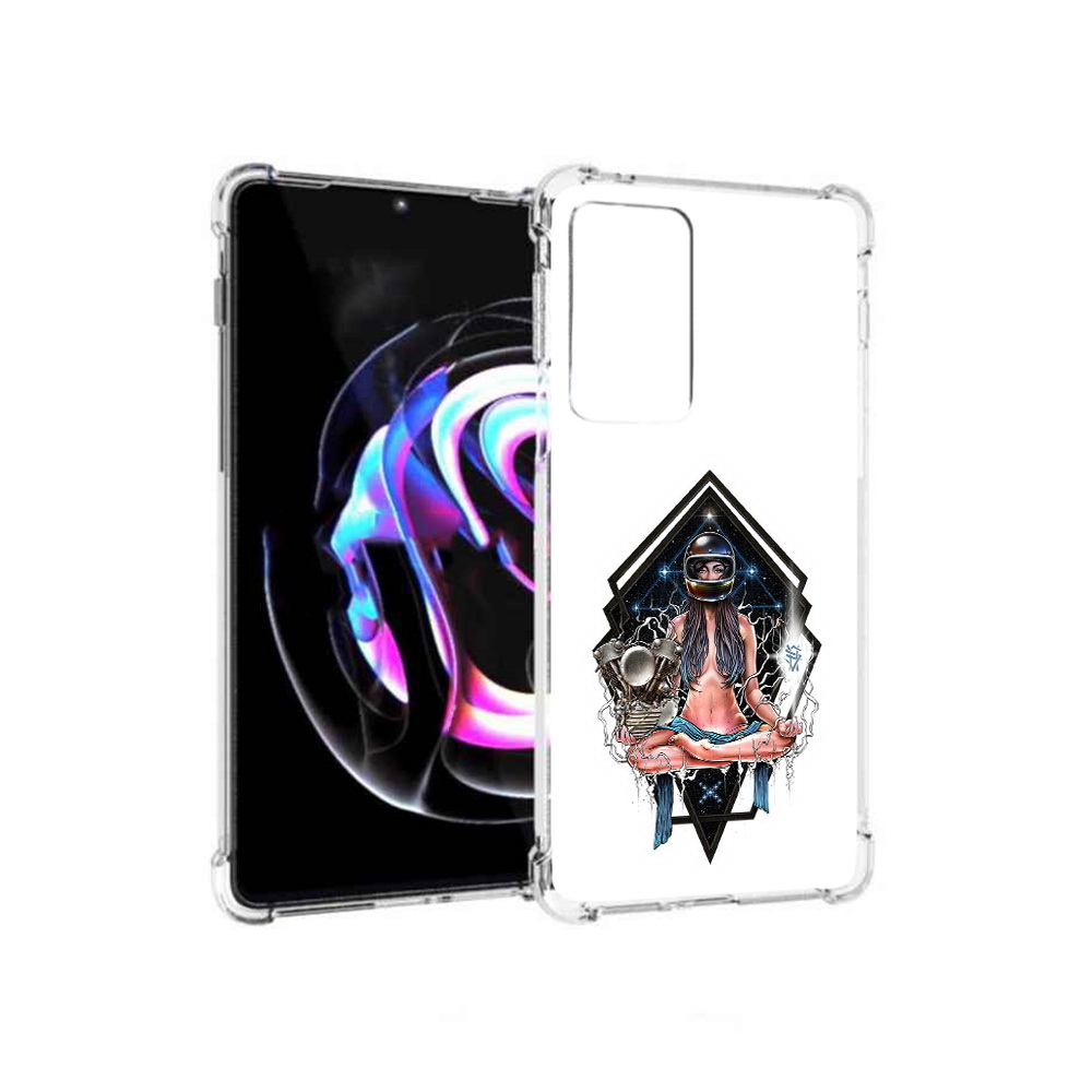 

Чехол MyPads Tocco для Motorola Moto Edge 20 Pro красивая девушка в шлеме, Прозрачный, Tocco